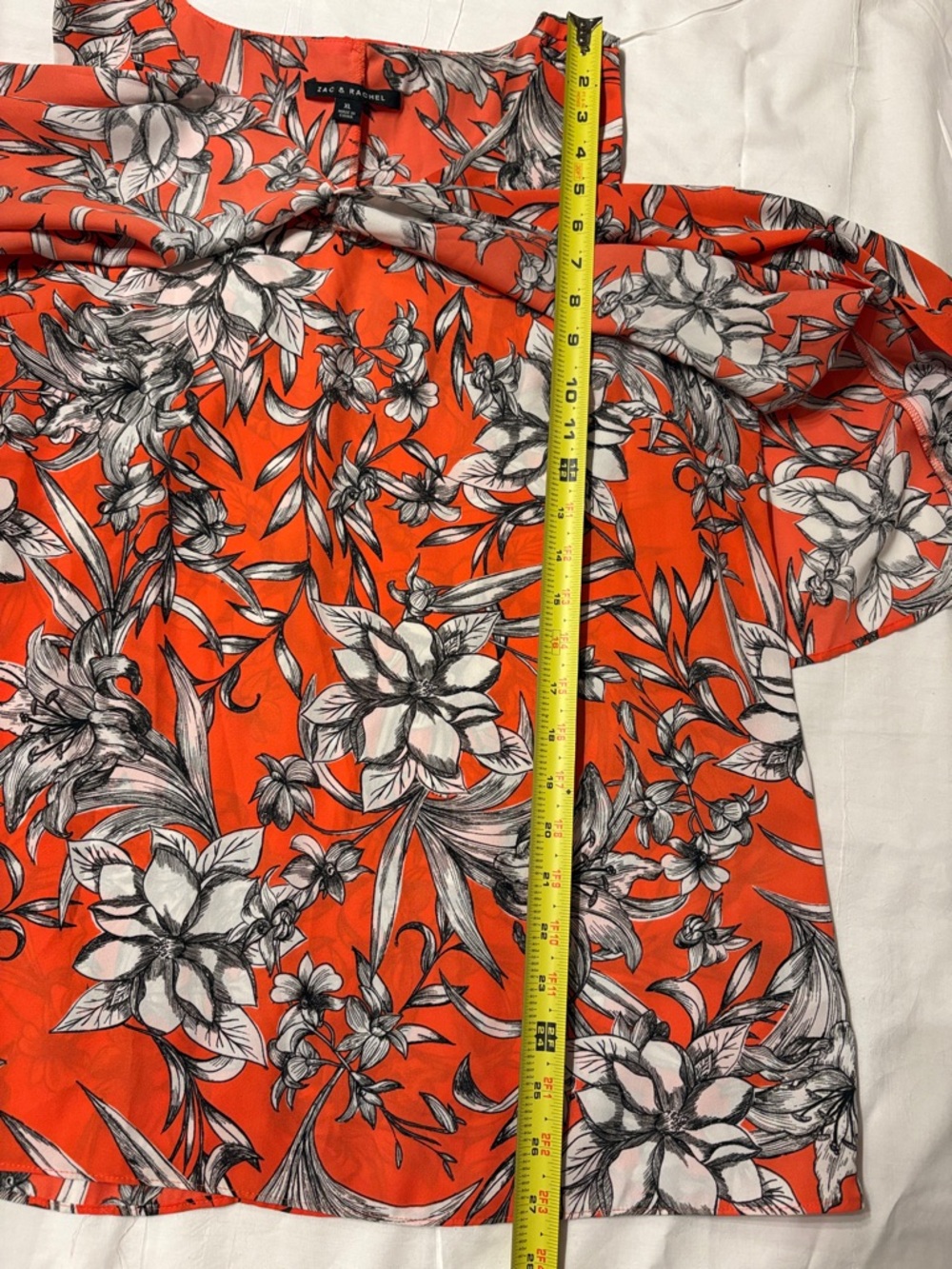 Zac & Rachel Flowy Officewear Orange Floral Sleeveless Top SZ XL. - Picture 6 of 11
